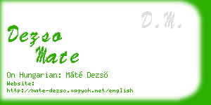 dezso mate business card