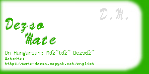 dezso mate business card